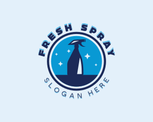 Spray Bottle Sanitation logo design