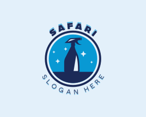Clean - Spray Bottle Sanitation logo design