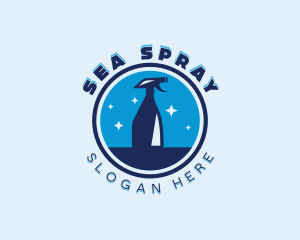 Spray Bottle Sanitation logo design