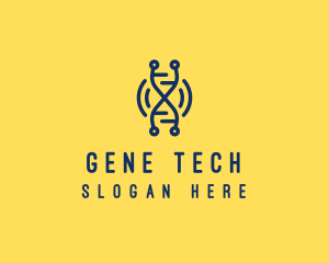 Blue DNA String logo design