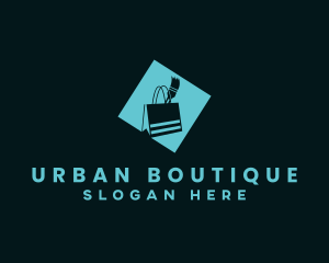 Shop - Brush Shopping Bag logo design