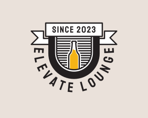 Lounge - Beer Pub Bottle Banner logo design