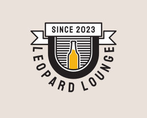 Beer Pub Bottle Banner logo design