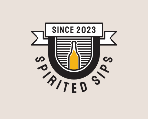 Alcohol - Beer Pub Bottle Banner logo design