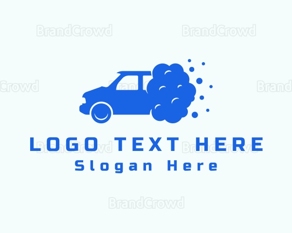 Blue Car Wash Cleaner Logo