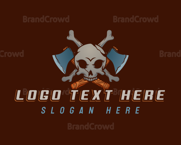 Axe Skull Skeleton Logo