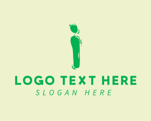 Green Juice - Liquid Soda Letter I logo design