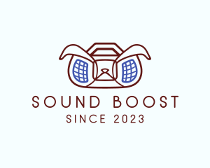 Amplifier - Dog Boom Box logo design