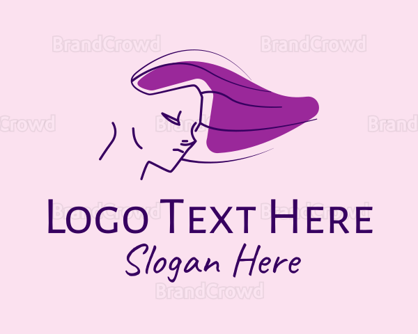 Purple Hair Lady Logo