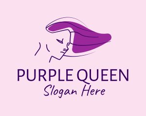 Purple Hair Lady  logo design