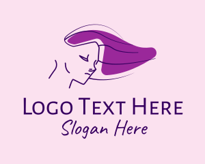 Salon - Purple Hair Lady logo design