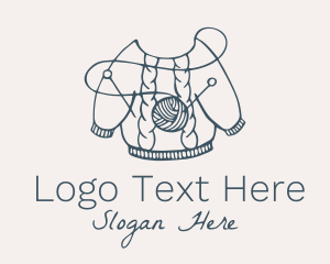 Knitter - Wool Sweater Knitting logo design