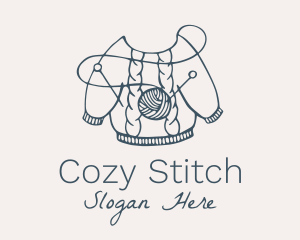 Wool Sweater Knitting  logo design