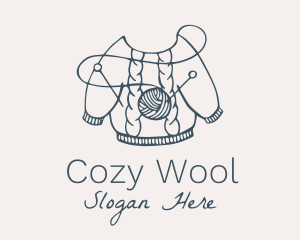 Wool Sweater Knitting  logo design