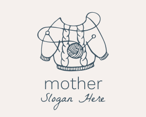 Knitter - Wool Sweater Knitting logo design