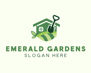 House Shovel Backyard Gardening  logo design