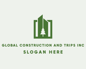 Skyscraper - Pine Tree Property Building logo design