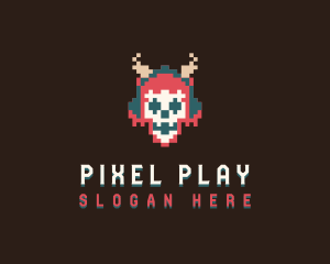 Arcade - Arcade Pixel Skull logo design