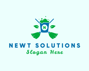 Natural Sanitation Cleaning logo design