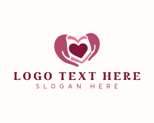Valentines - Hands Heart Love logo design
