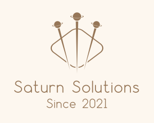 Saturn - Planet Acupuncture Needle logo design