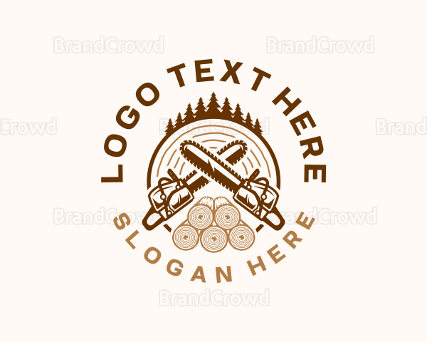 Chainsaw Wood Forest Logo