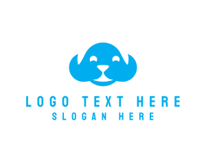 Blue Puppy - Pet Cloud Dog logo design