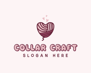 Heart Knitting Yarn logo design