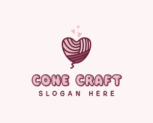 Heart Knitting Yarn logo design