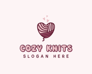 Heart Knitting Yarn logo design