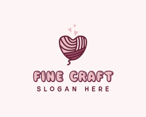 Heart Knitting Yarn logo design