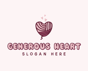 Heart Knitting Yarn logo design