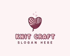 Heart Knitting Yarn logo design