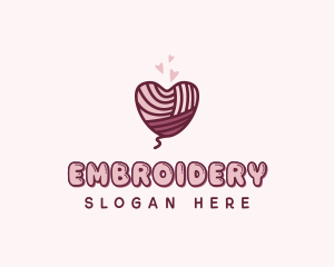 Heart Knitting Yarn logo design