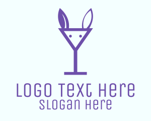 Liquor - Rabbit Martini Glass logo design