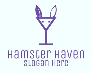 Hamster - Rabbit Martini Glass logo design