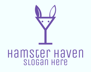 Rabbit Martini Glass logo design