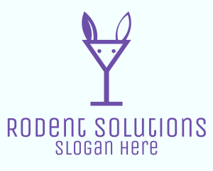 Rabbit Martini Glass logo design