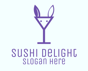 Rabbit Martini Glass logo design