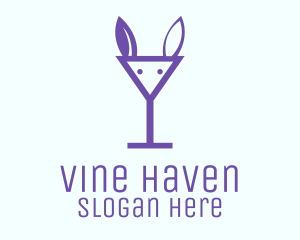 Rabbit Martini Glass logo design