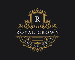 Floral Royal Shield logo design