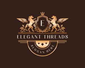 Horse Wings Ornament logo design