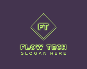 Neon Futuristic Tech  logo design