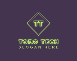 Neon Futuristic Tech  logo design