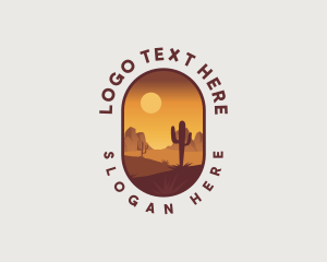 Cactus - Dry Desert Landscape logo design