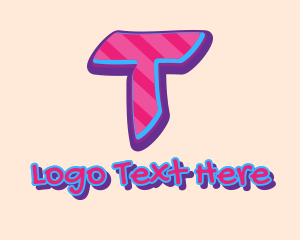 Hiphop - Pop Graffiti Art Letter T logo design