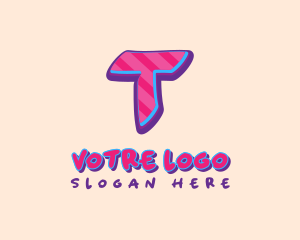Pop Graffiti Letter T Logo