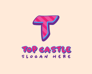 Hip Hop - Pop Graffiti Letter T logo design