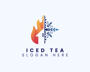 Heating Cooling House logo design