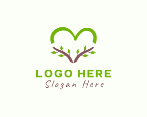 Nature Heart Leaf Logo